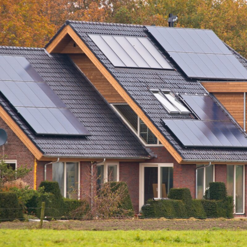 Solar panels on house